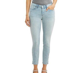 New Skinny Mid Rise Stretchy Studded Ankle Jean.